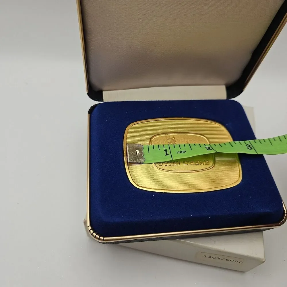 1956 John Deere 4 Legged Deer Trademark 24K Gold Plated Belt Buckle 1986 3403